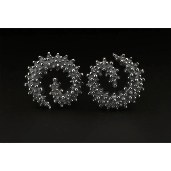 ladies earrings limited edition-Bumpy Spiral Earring