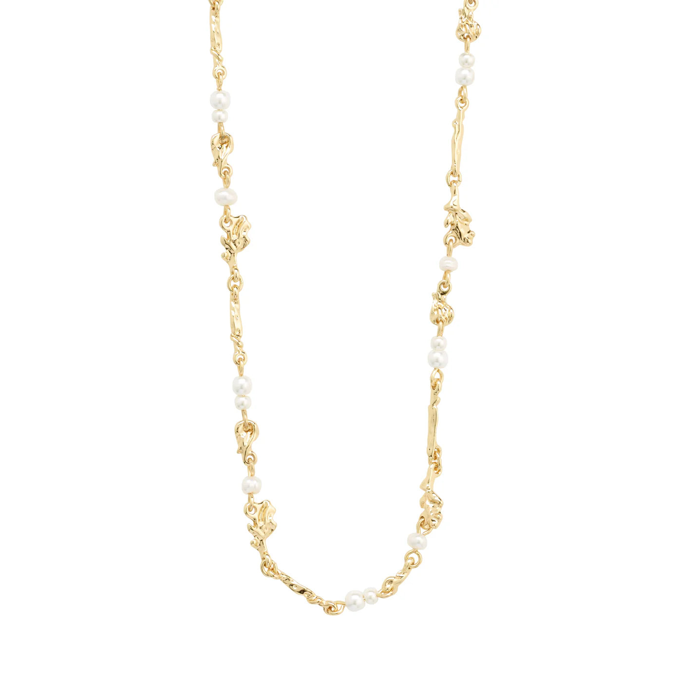 Ladies necklaces old mine shine -Focus Gold Plated Pearl Necklace