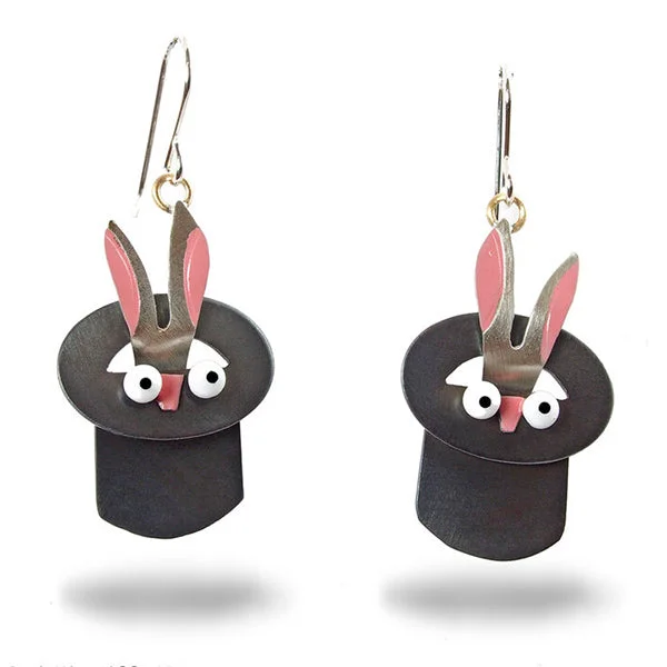 ladies earrings christmas-Rabbit Out of Hat Earrings