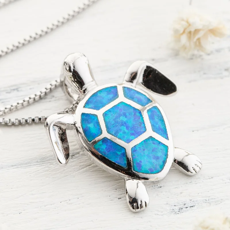 Ladies necklaces victorian charm -Save the Sea Turtle Necklace