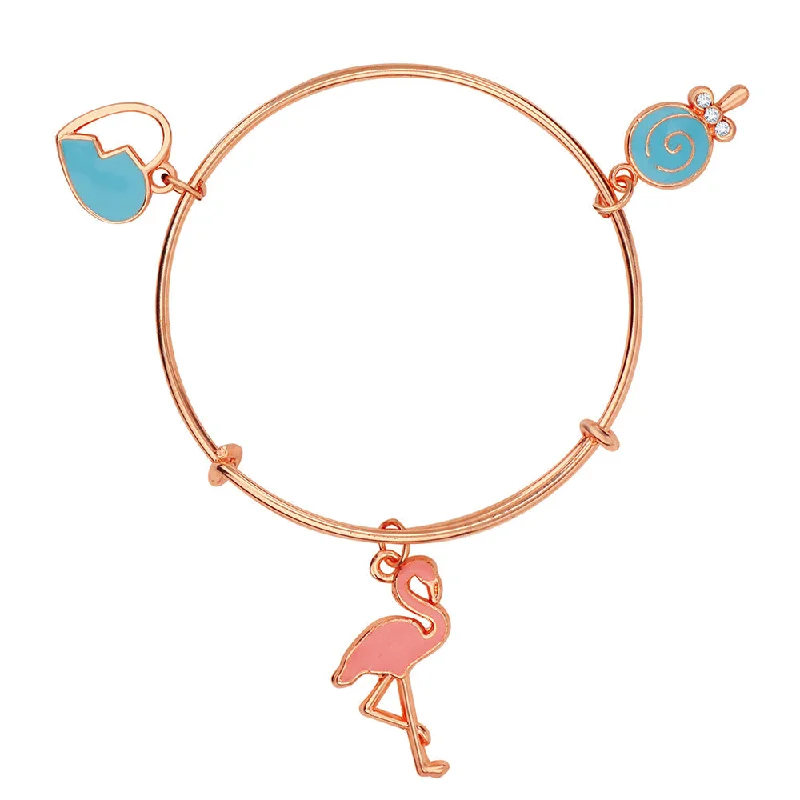 Ladies bracelets simple shine -Mahi Heart & Swan Shaped Colorful Enamel Work Charms Kids Bracelets for Kids(BRK1100814Z)