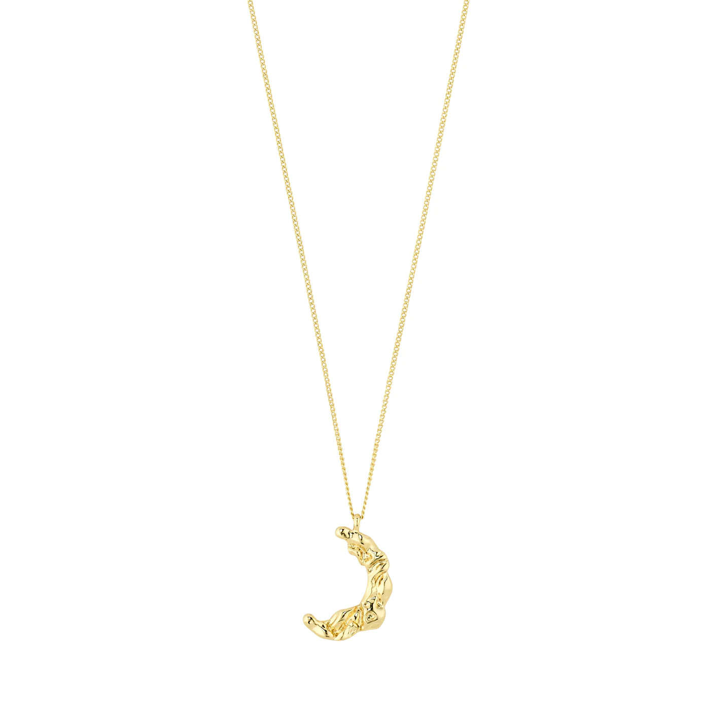 Ladies necklaces gold layered -Moon Gold Plated Necklace