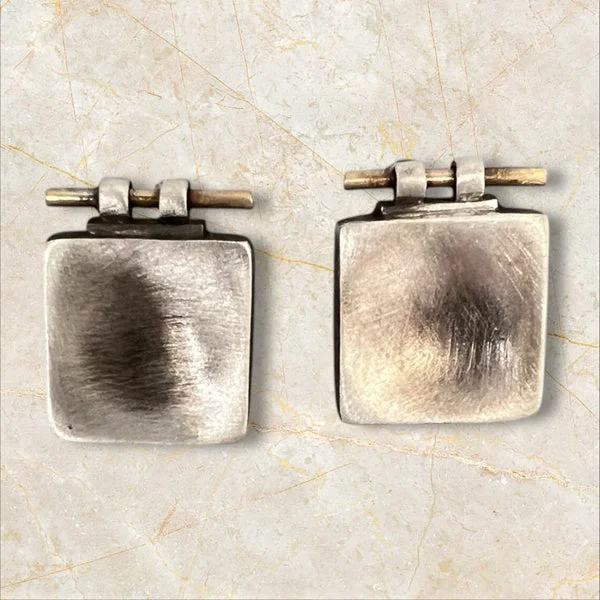 ladies earrings lightweight-Bar Top Box Post Earrings