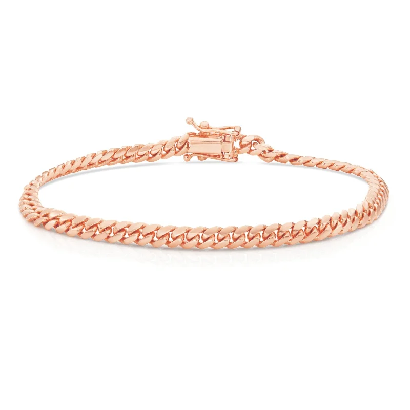 Ladies bracelets nature charm -10K Solid Gold 4mm Cuban Bracelet