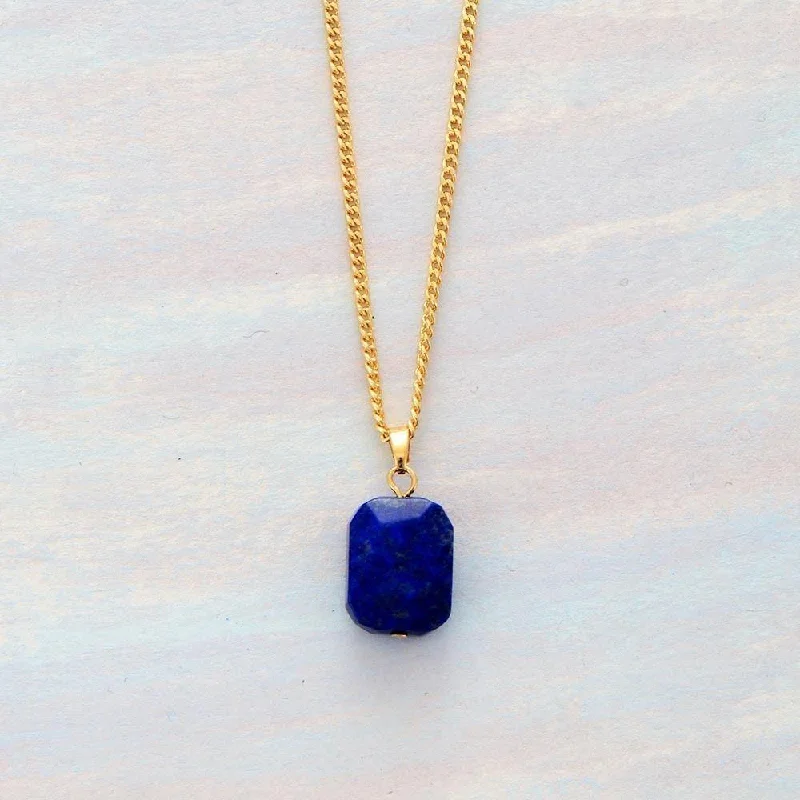 Ladies necklaces european charm -Elegant Lapis Lazuli Crystal Necklace