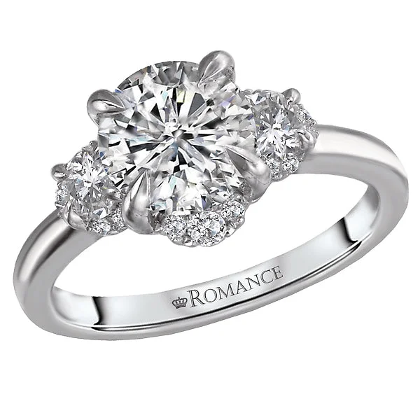 ladies rings reviews-3 Stone Semi-Mount Diamond Ring