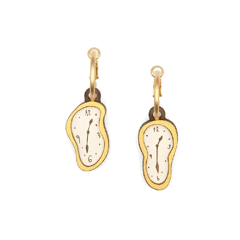 ladies earrings collectible-Soft Clocks Dangle Earrings