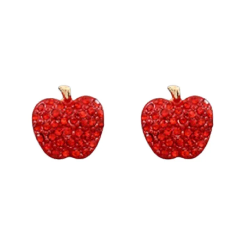 ladies earrings floral-Earrings - Apple Crystal Stud