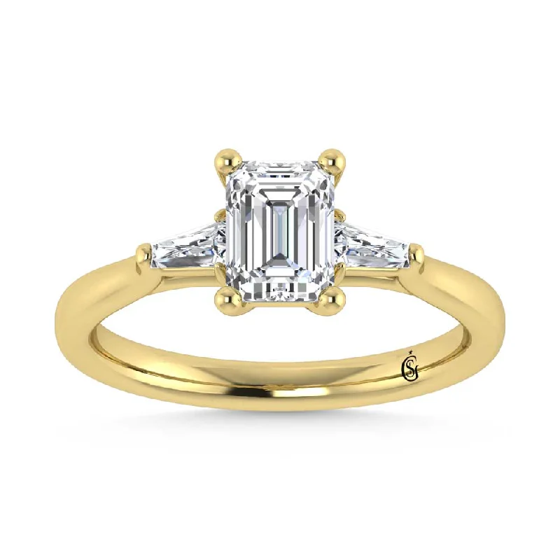 ladies engagement rings rose gold-14K Yellow Gold Lab Grown Diamond 1 1/5 Ct.Tw. Engagement Ring