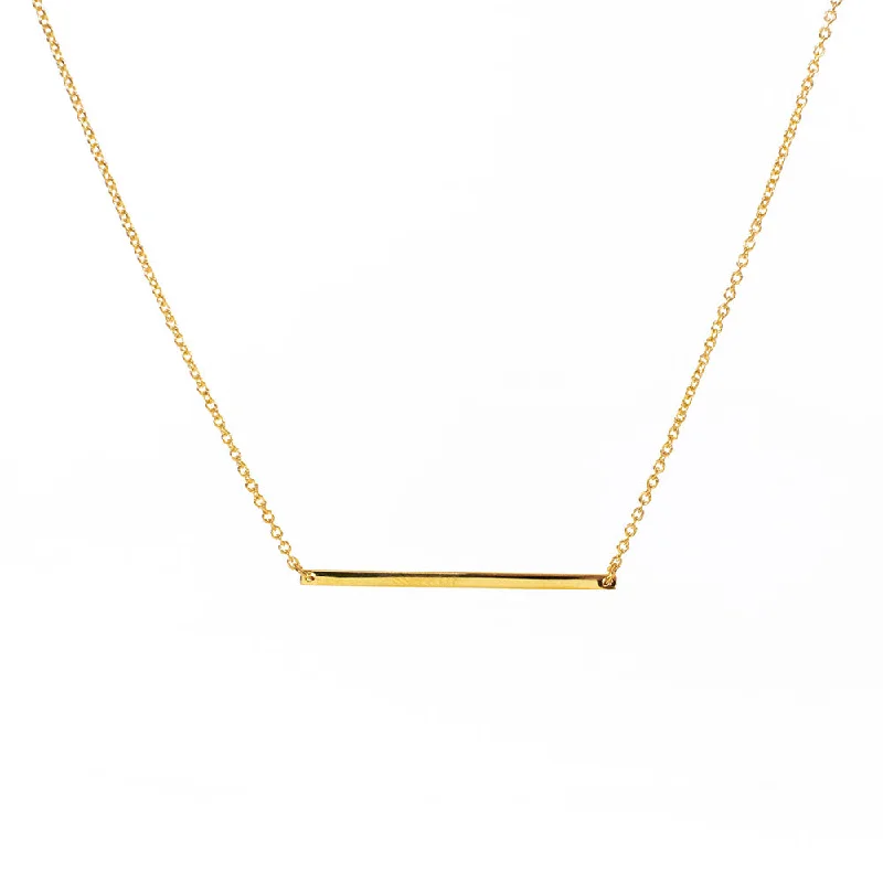 Ladies necklaces irish knot -Gold Vermeil Bar Necklace