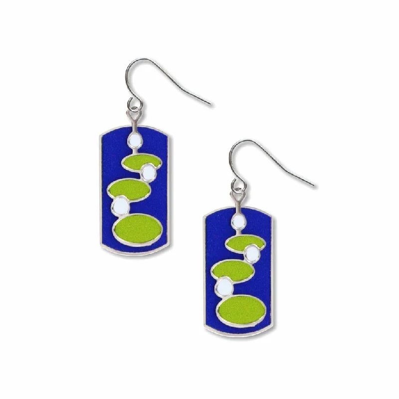 ladies earrings colorful-Abstract Water Lilies Earrings