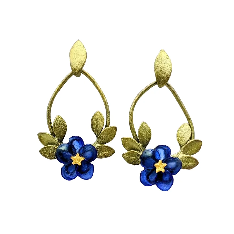 ladies earrings tiered-Blue Violet Loop Earrings