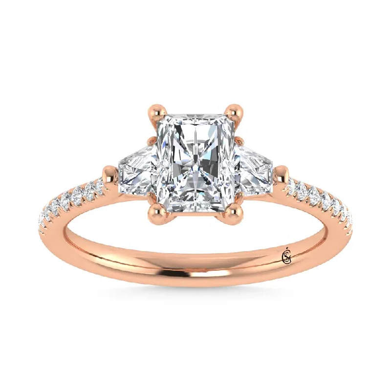 ladies engagement rings sustainable-14K Rose Gold Lab Grown Diamond 1 3/8 Ct.Tw. Engagement Ring