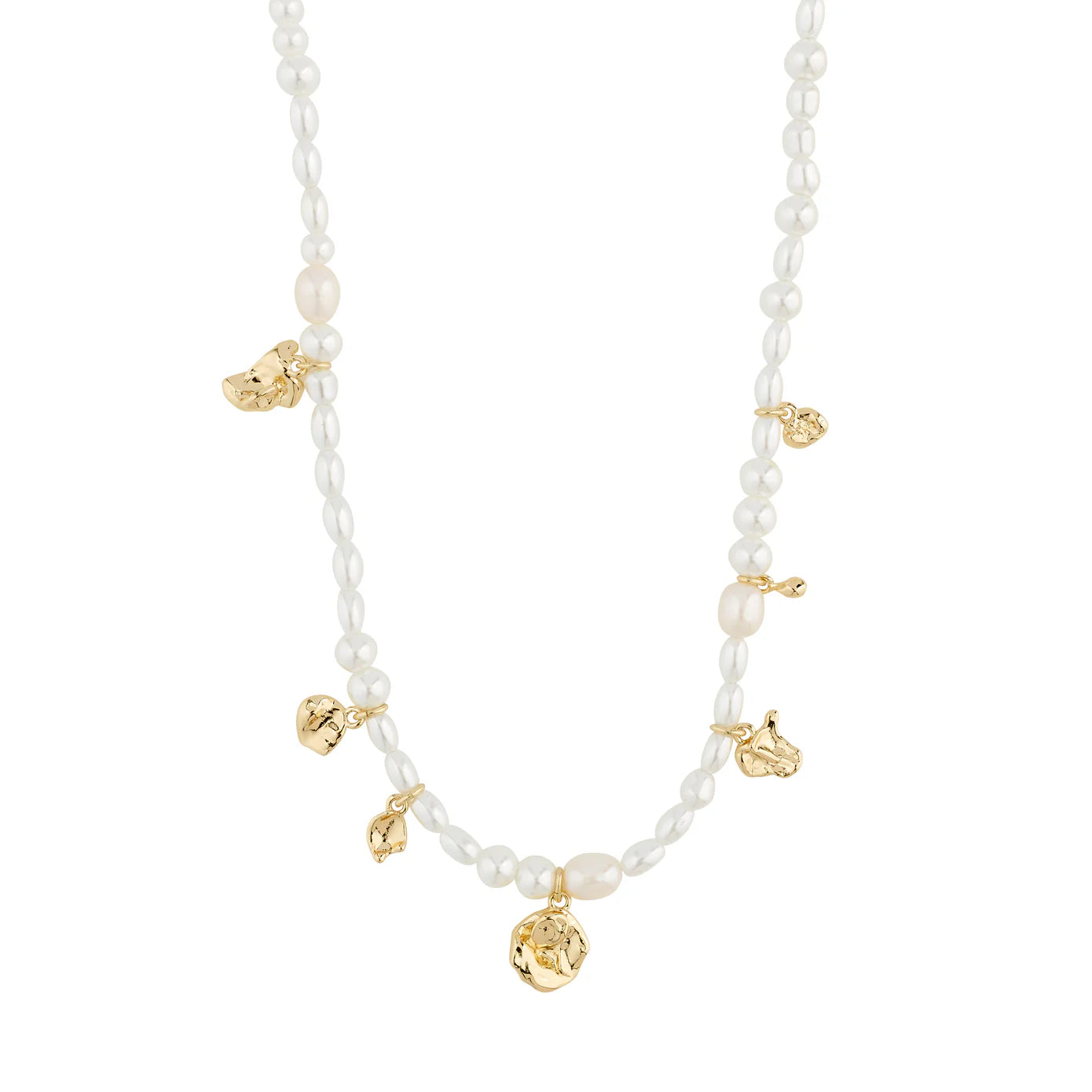 Ladies necklaces retro vibe -Intent Gold Plated Pearl Necklace