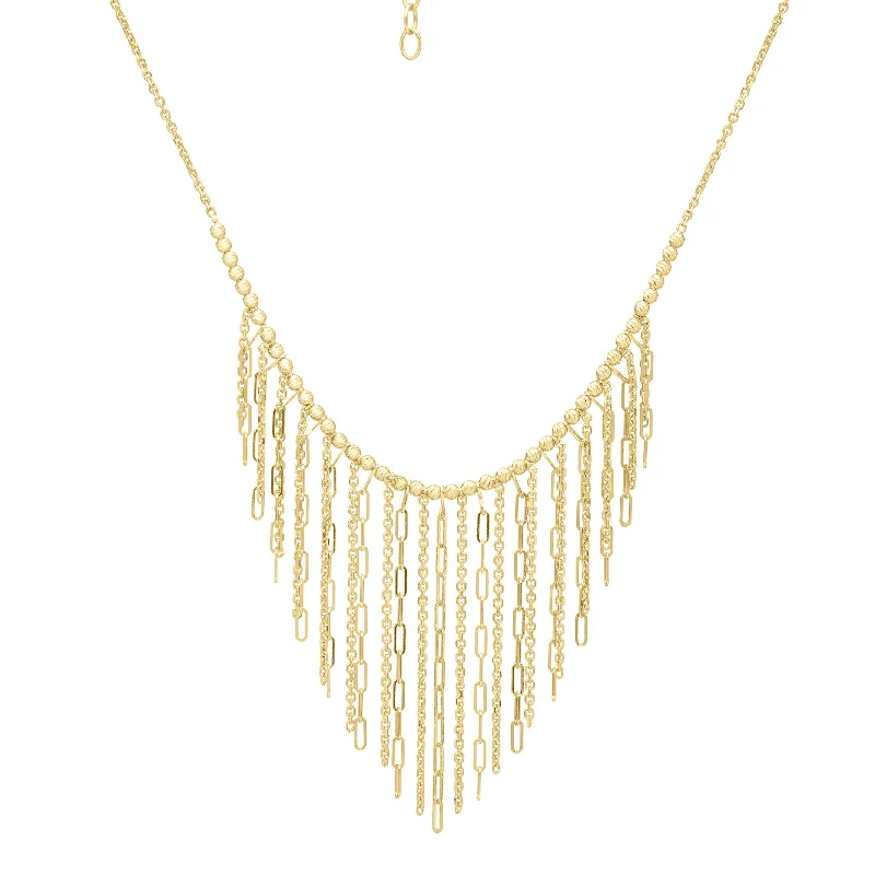 ladies rings commitment-14K Fringe Necklace