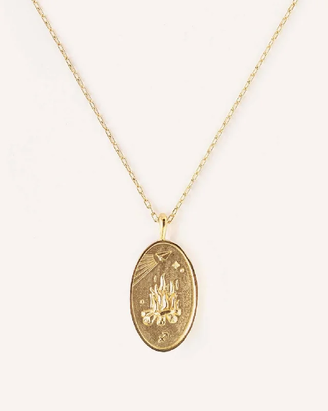 Ladies necklaces cognac shine -Sagittarius | 10K Solid Gold Zodiac Necklace