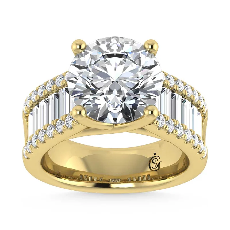 ladies engagement rings tiffany-14K Yellow Gold Lab Grown Diamond 4 1/6 Ct.Tw. Engagement Ring