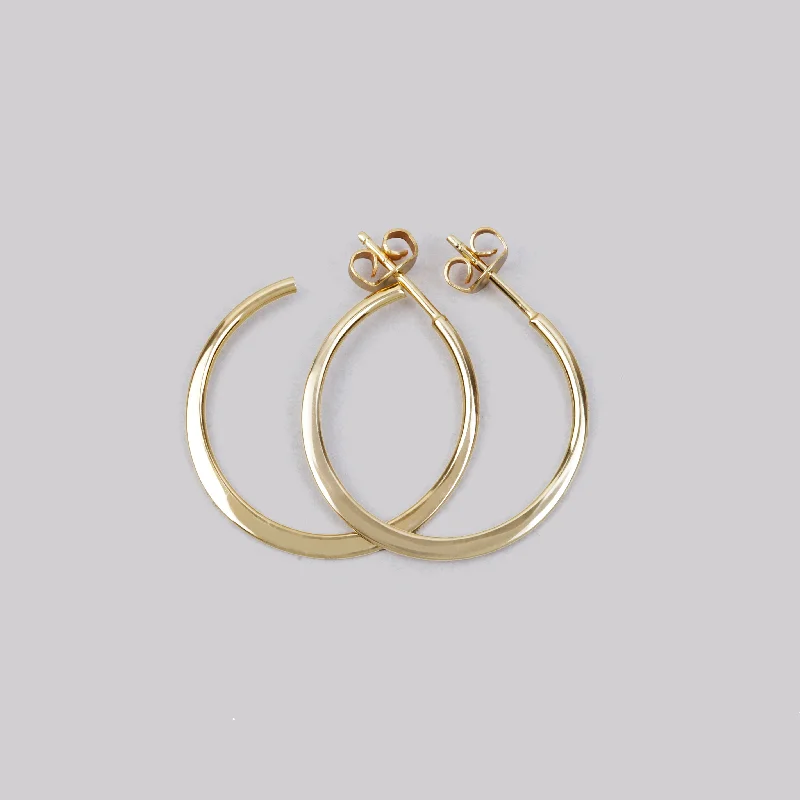 ladies earrings best-Wide Hoop Earrings Gold Plated Silver