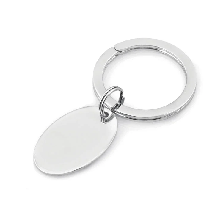 ladies rings animal-Sterling Silver Plain Polished Oval Key Ring