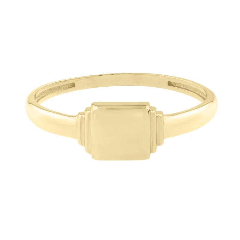 ladies rings treat-14K Mini Signet Ring