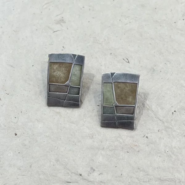 ladies earrings sleek-Canyon Wall Post Earring in Earth