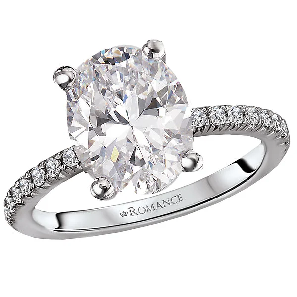 ladies rings brushed-Peg Head Semi-Mount Diamond Ring