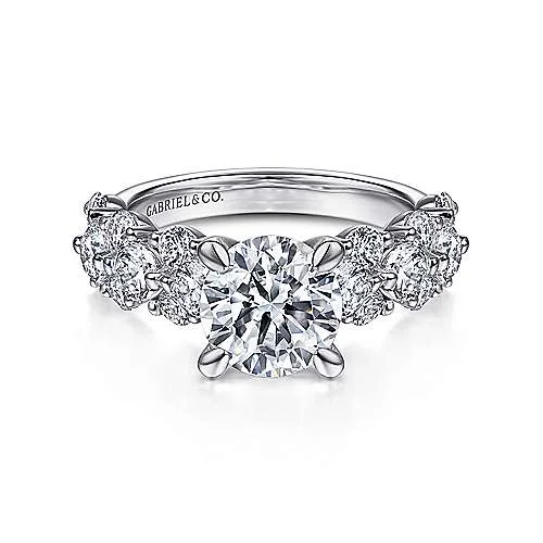 ladies engagement rings forever-Artesia - 14K White Gold Round Diamond Engagement Ring