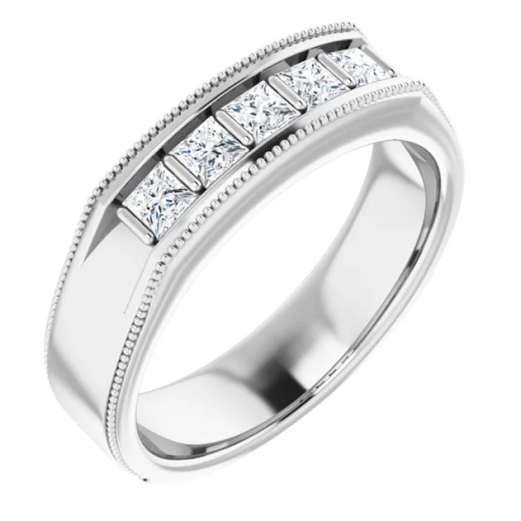 ladies rings holiday-14K White 5/8 CTW Natural Diamond Ring