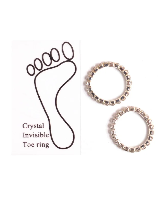 ladies rings designs-Bright Elastic Crystal Toe Ring