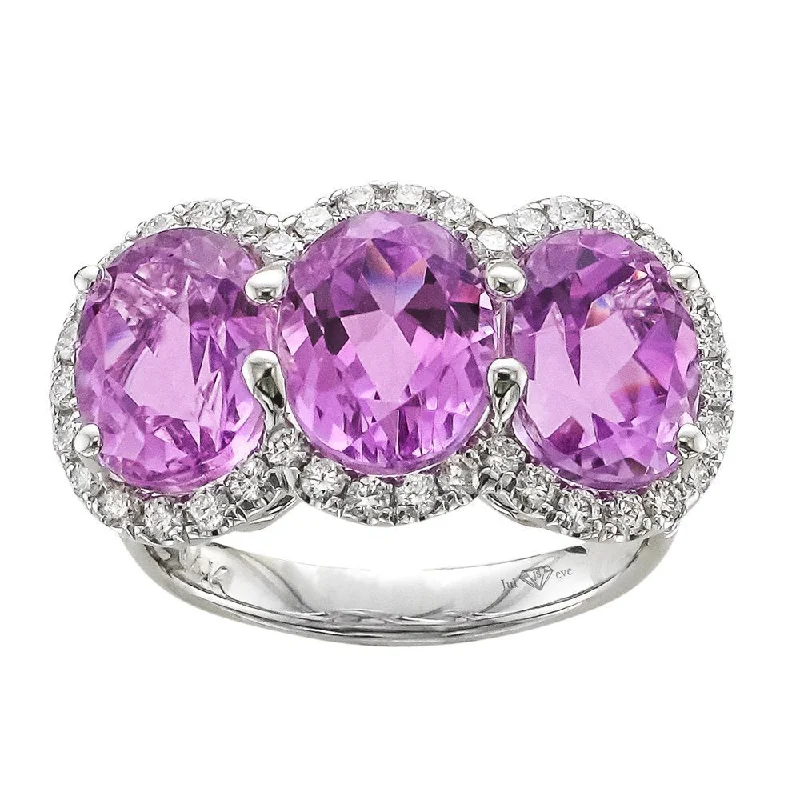 ladies rings highly reviewed-Juleve 18KT Two Tone Gold 7.91 CT Kunzite & .72 CTW Diamond Ring