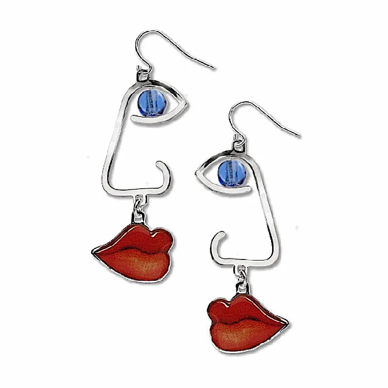 ladies earrings formal-Cubist Profile Earrings