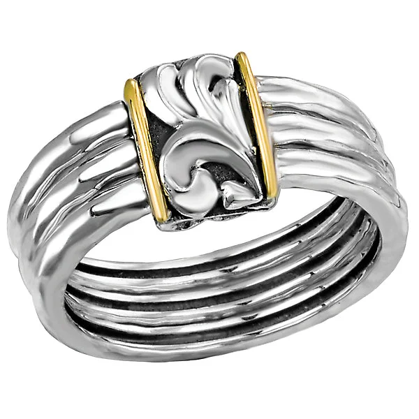 ladies rings retailer-Ladies Fashion Two-Toned Ring