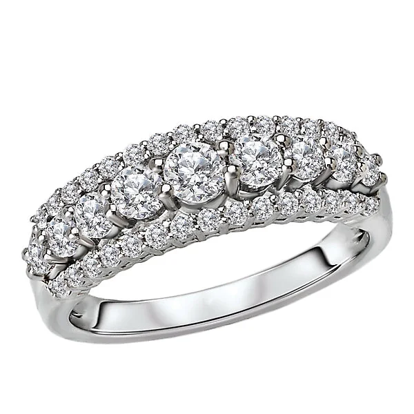 ladies rings modern twist-Ladies Fashion Diamond Ring