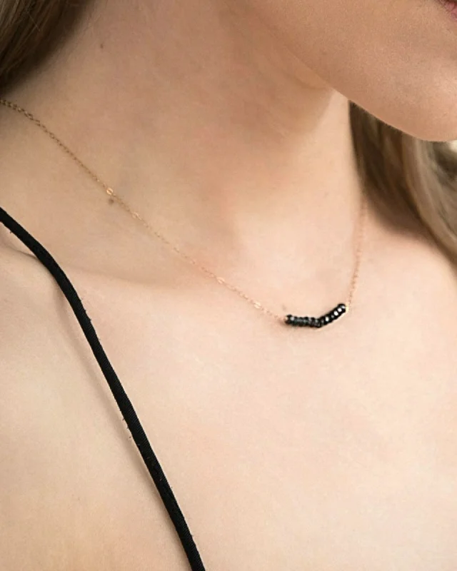 Ladies necklaces couples glow -Black Onyx Band Necklace