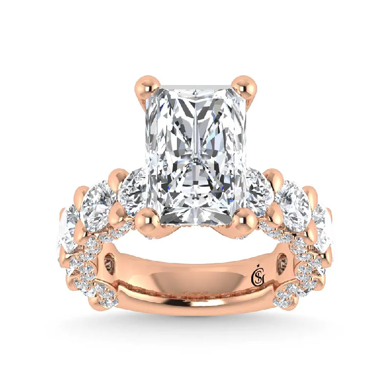 ladies engagement rings blue nile-14K Rose Gold Lab Grown Diamond 9 1/6 Ct.Tw. Victoria Engagement Ring