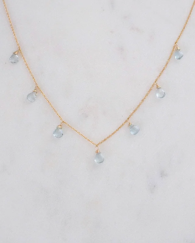 Ladies necklaces quick delivery -Aquamarine Princess Necklace