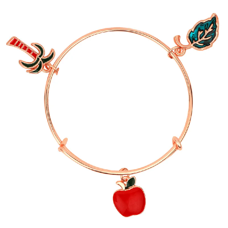 Ladies bracelets heart glow -Mahi Leaf, Coconut Tree & Apple Shaped Rose Gold Plated Charm Bracelets for Kids (BRK1100832Z)