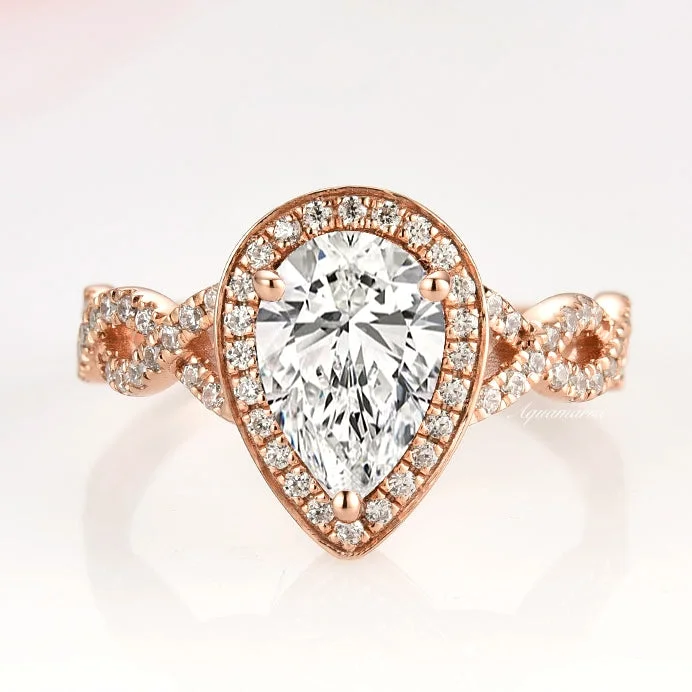 ladies engagement rings online shop-Nouveau Engagement Ring- 14K Solid Rose Gold