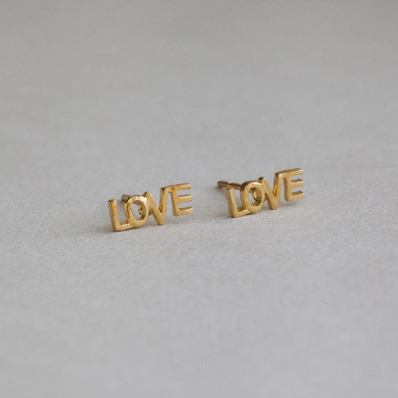 ladies earrings budget-Love Stud Earrings