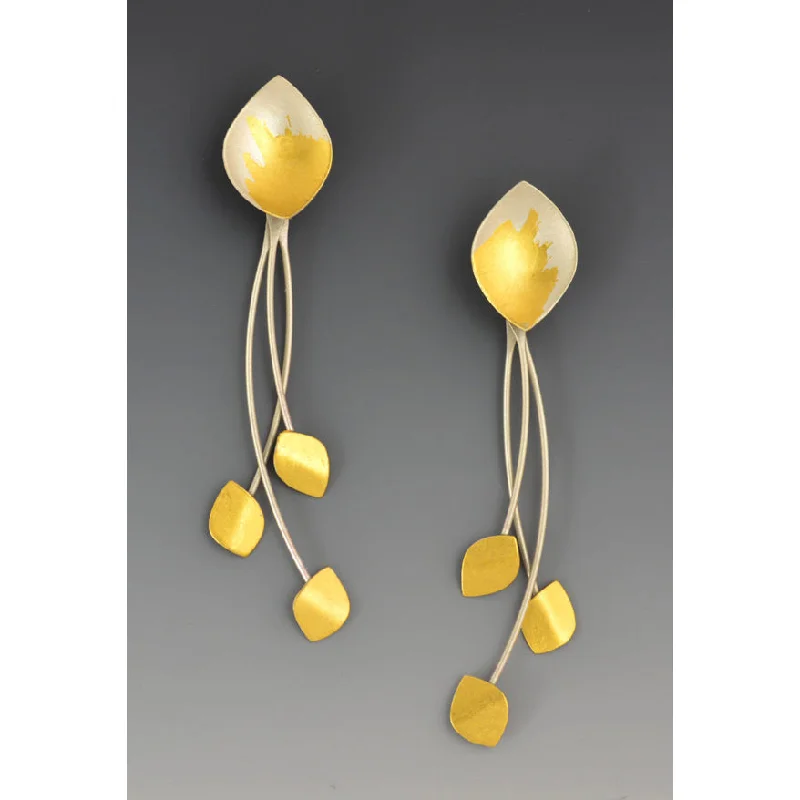 ladies earrings tiered-Dangling Leaf Earring