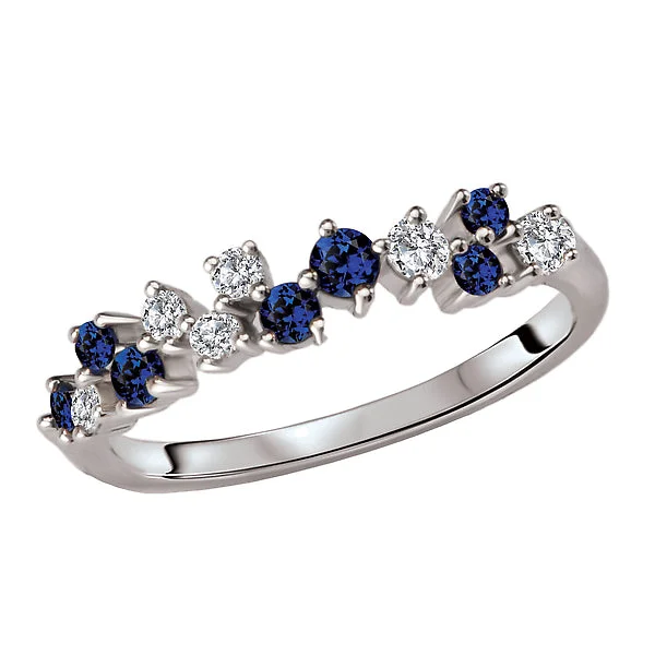 ladies rings travel-Diamond and Sapphire Ring