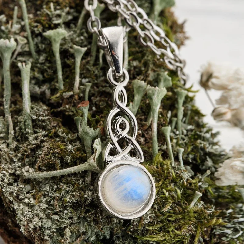 Ladies necklaces clearance sale -Celtic Knot Moonstone Necklace