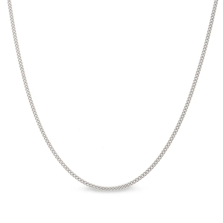 ladies rings sizes-20" Platinum Finish Sterling Silver 1mm Curb Chain with End Caps and Spring Ring