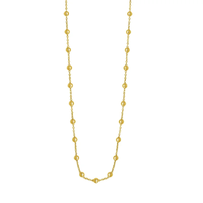 ladies rings auction-14K Layering Saturn Bead Necklace