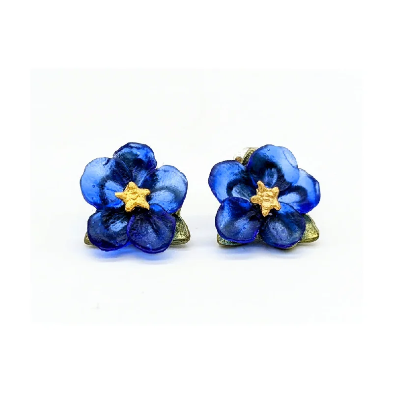 ladies earrings cuff-Blue Violet Post Earrings