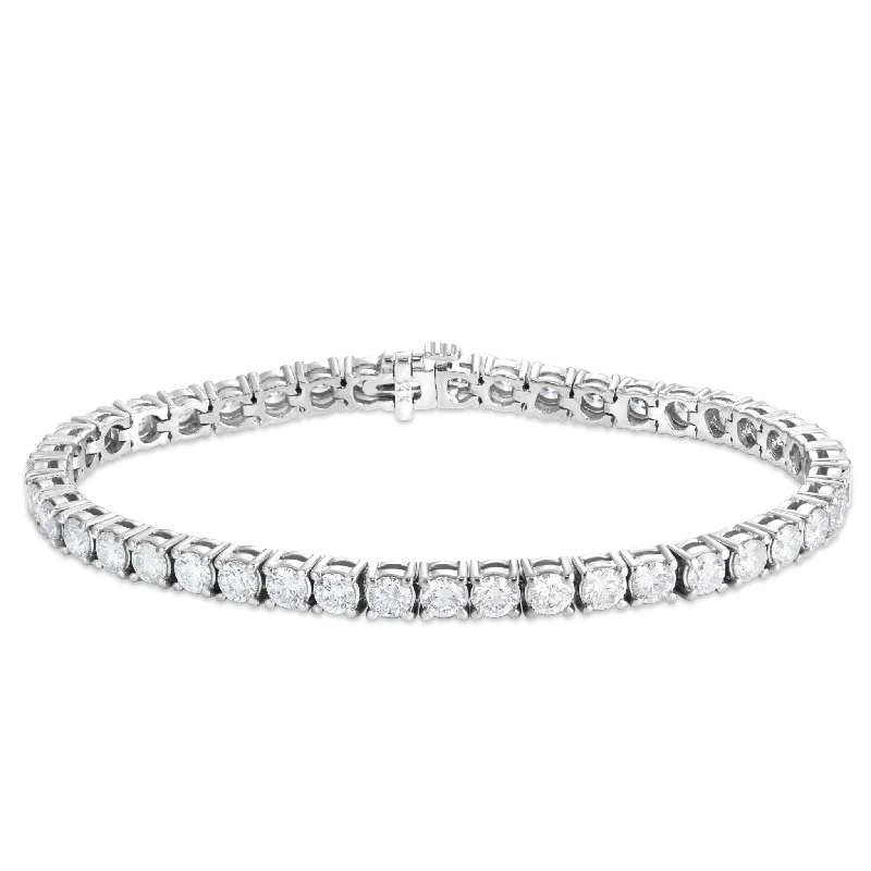 Ladies bracelets buddhist charm -14K White Gold 7.03ct 3.6mm Diamond Tennis Bracelet