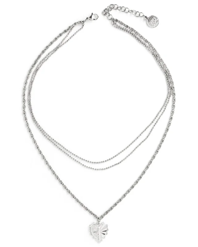 Ladies necklaces exotic stones -Hart Silver Necklace