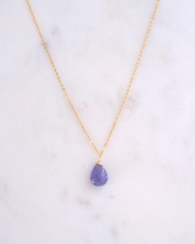 Ladies necklaces luxury pendant -Tanzanite Drop Necklace