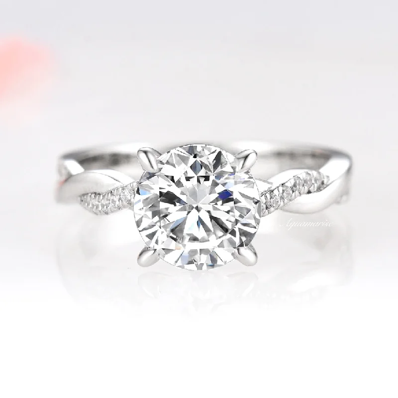 ladies engagement rings brands-Sophia Moissanite Engagement Ring- 14K White Gold