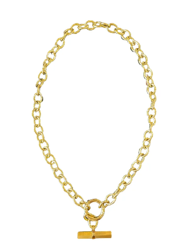 Ladies necklaces iconic charm -Chunky Toggle Necklace - Gold